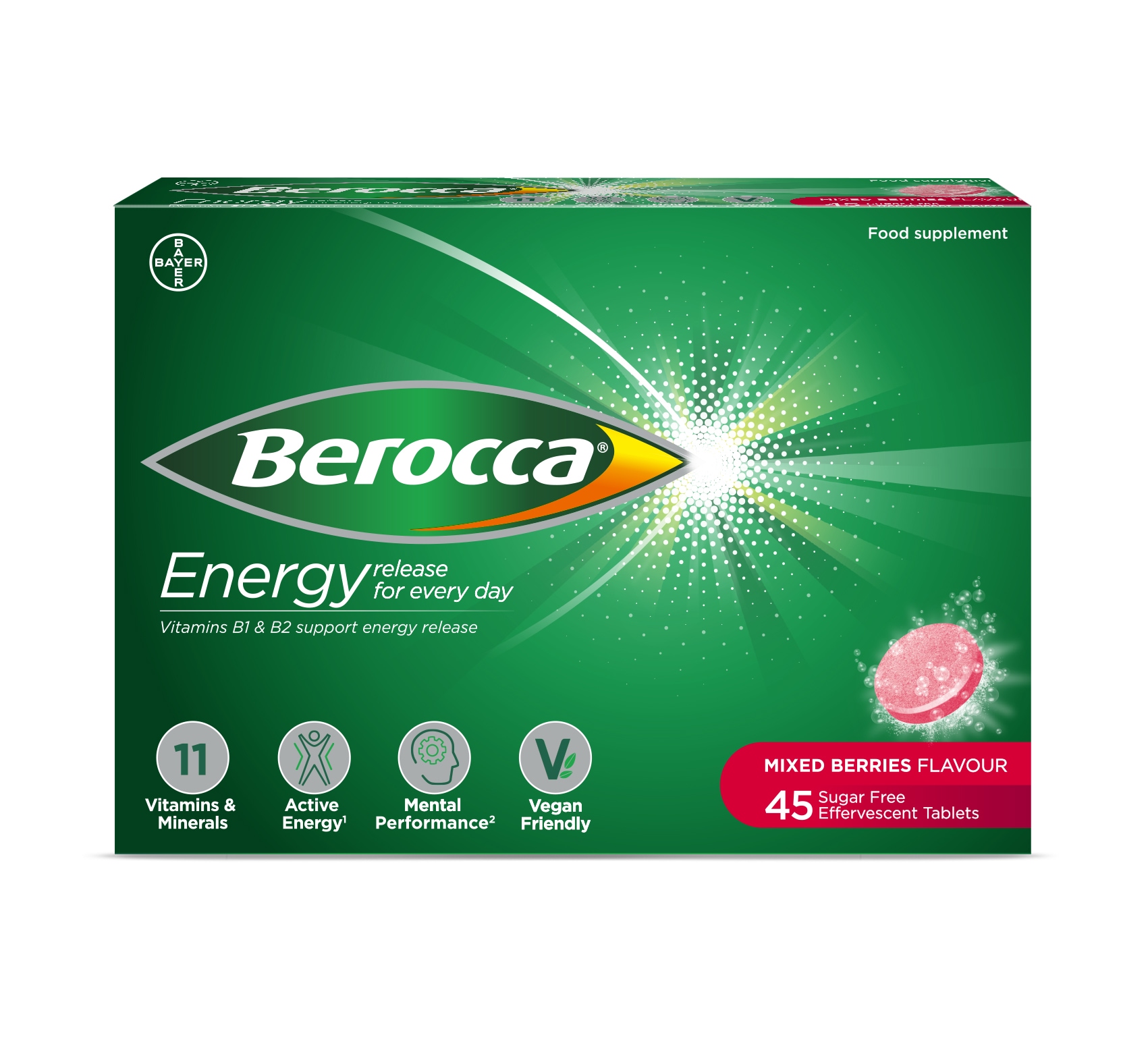 Berocca Mixed Berries Effervescent Tablets